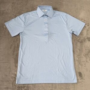 Collars & Co Dress Collar Polo Shirt Mens Small Light Blue Stretch Soft New NWOT